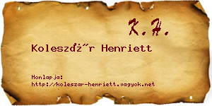 Koleszár Henriett névjegykártya